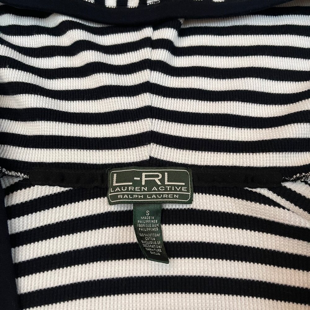 Ralph Lauren Knit Waffle Cotton stripe Hooded Top S - Picture 7 of 12